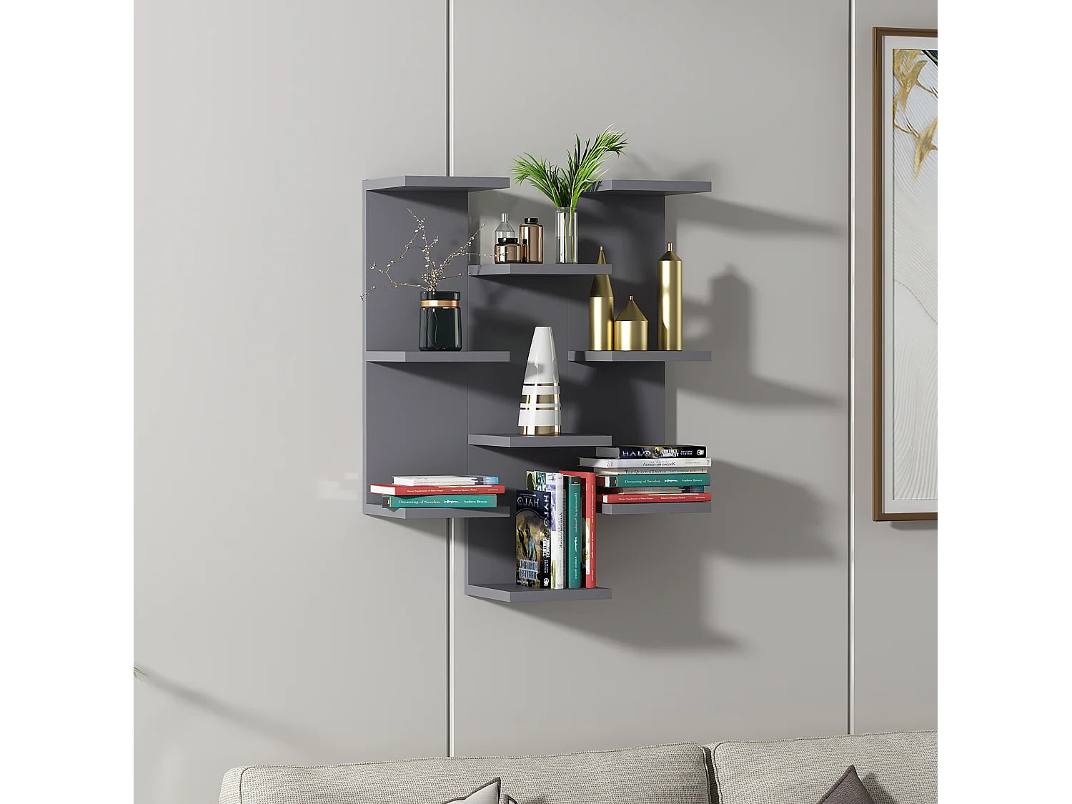 Wall Shelf TEXAS-  Anthrazit, 58,8x74,1x21,4