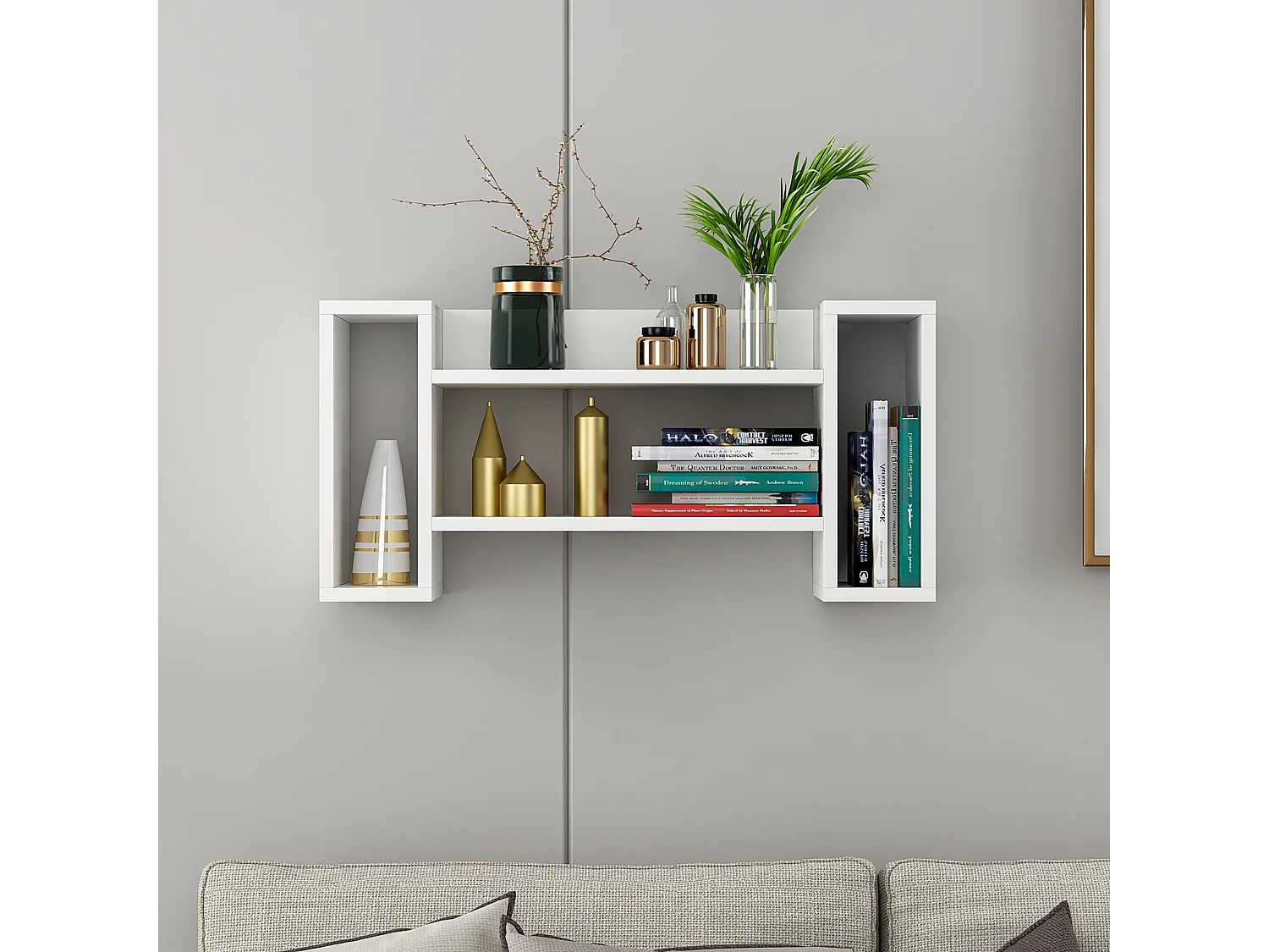 Étagère murale TROY-Blanc, 80X39X25