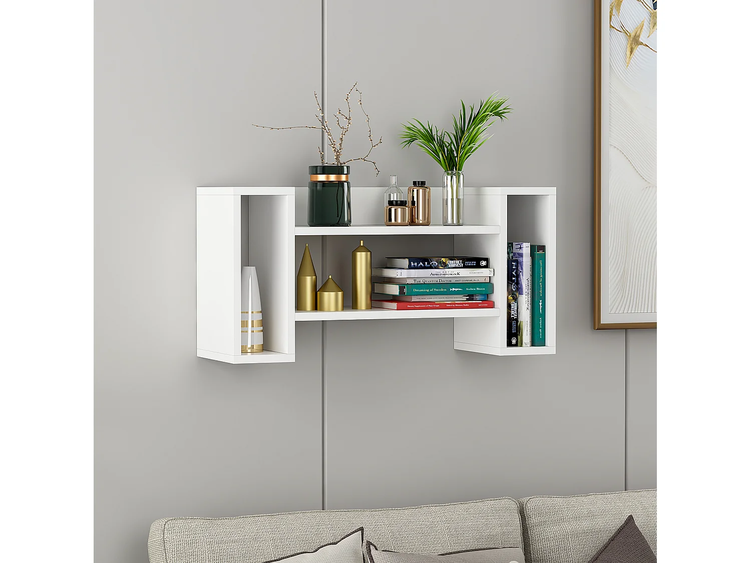 Étagère murale TROY-Blanc, 80X39X25