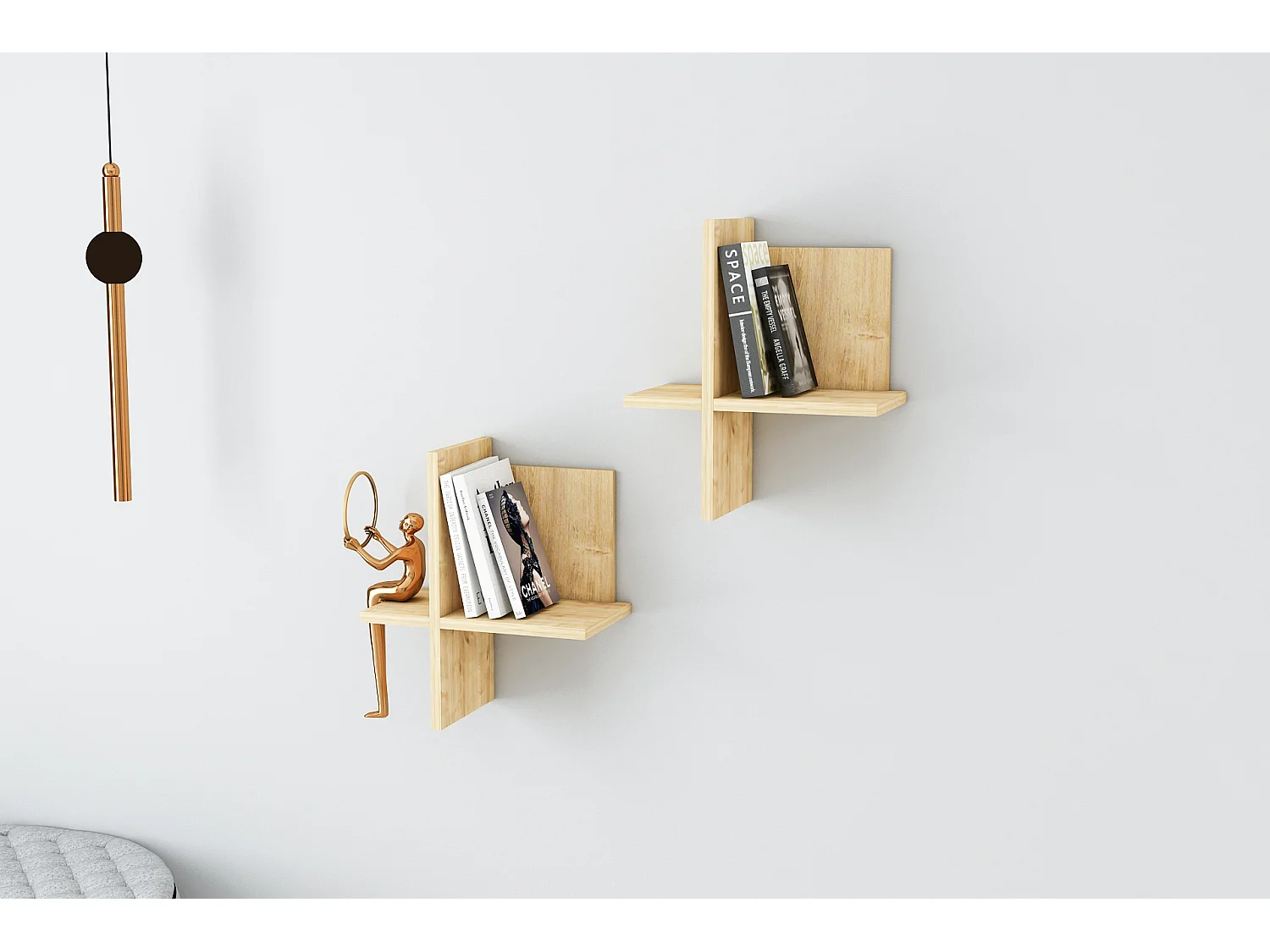 Étagère murale DIANA-couleurs naturelles claires, 26x45x22