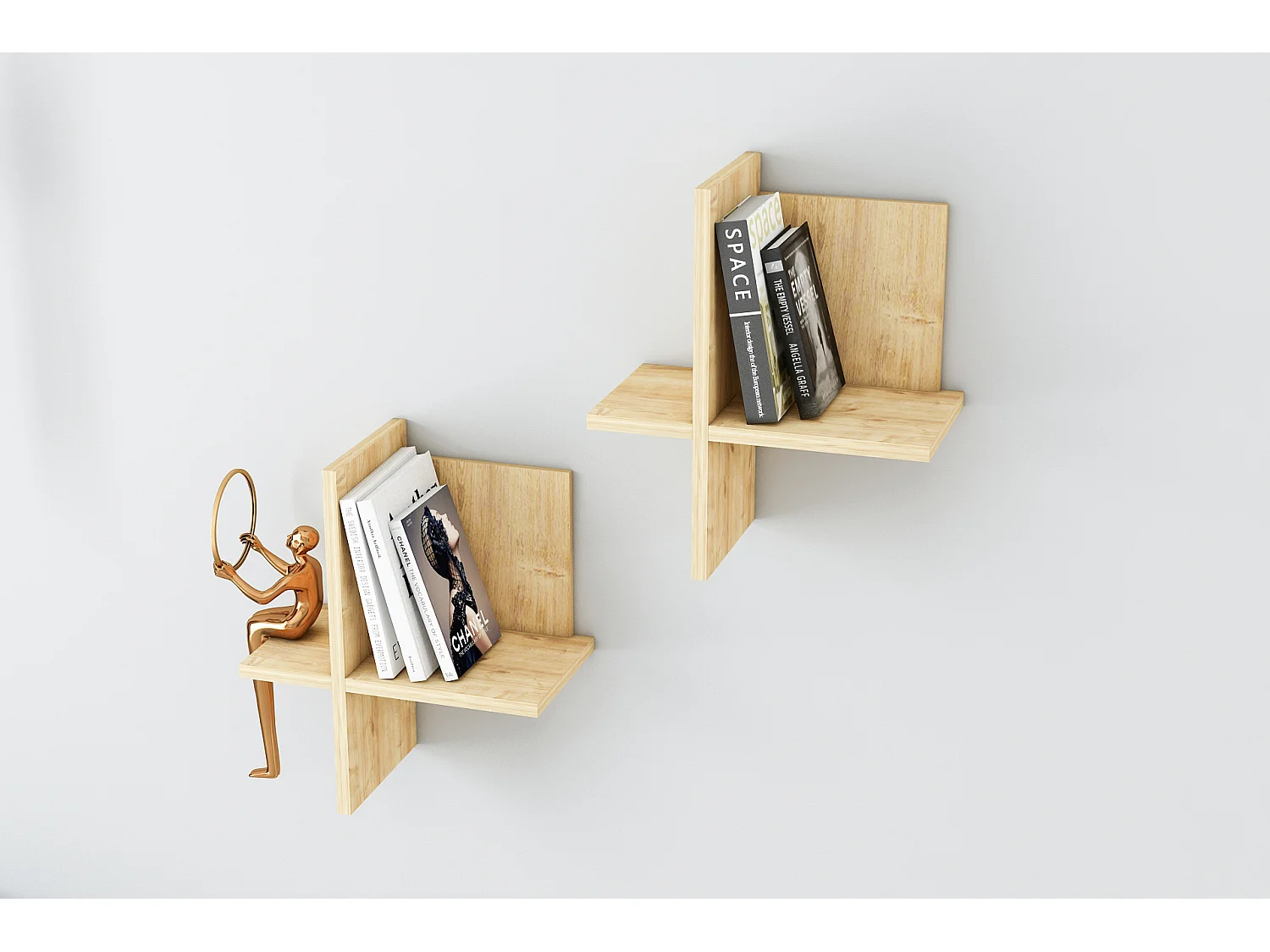 Étagère murale DIANA-couleurs naturelles claires, 26x45x22