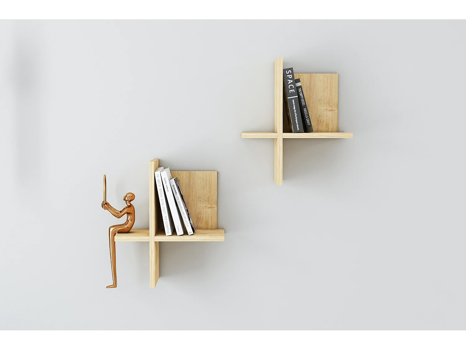 Étagère murale DIANA-couleurs naturelles claires, 26x45x22