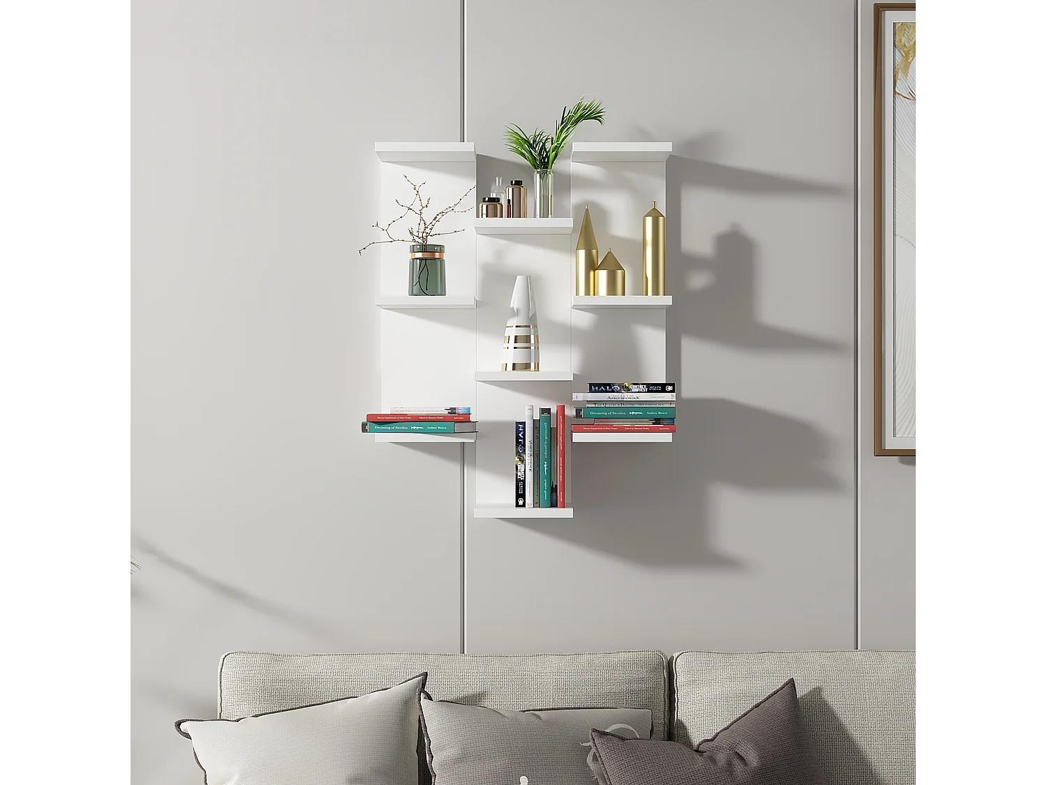 Wall Shelf TEXAS- Weiß - Weiß, 58,8x74,1x21,4