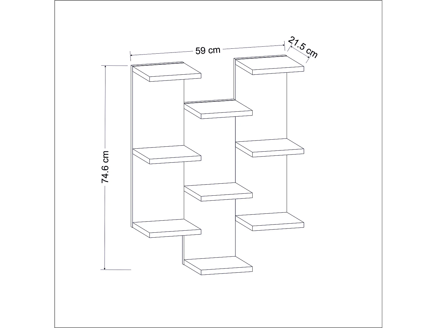 Wall Shelf TEXAS- Weiß - Weiß, 58,8x74,1x21,4