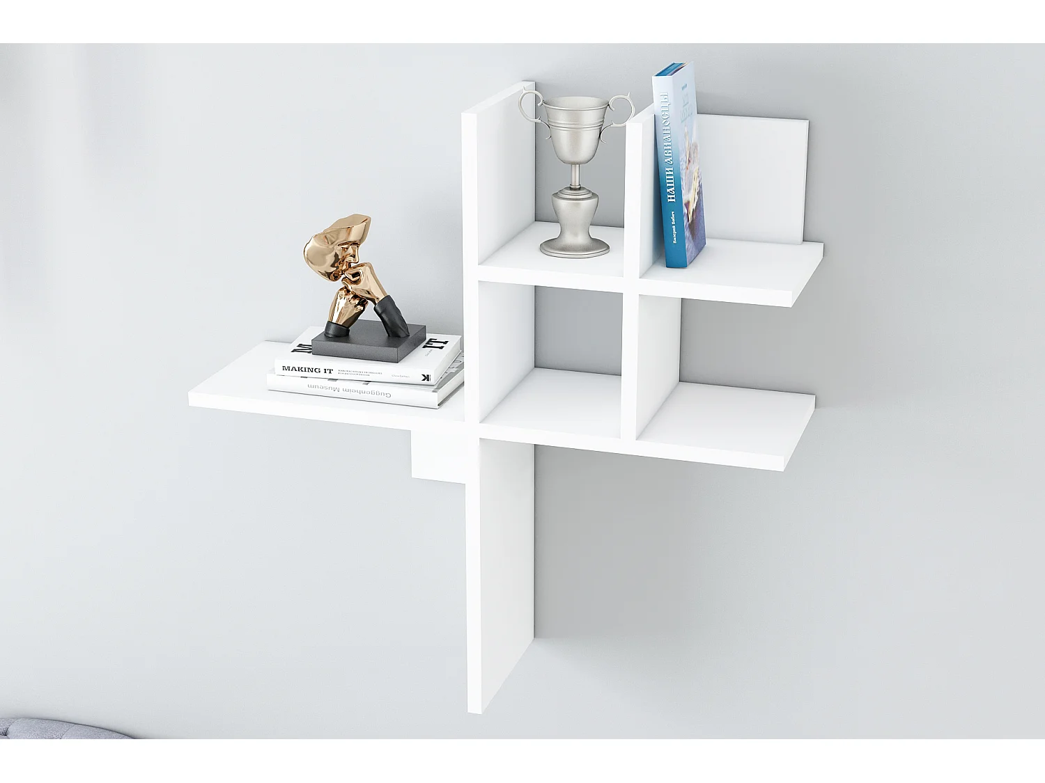 Wandregal HERMES-Weiß,73x75x22