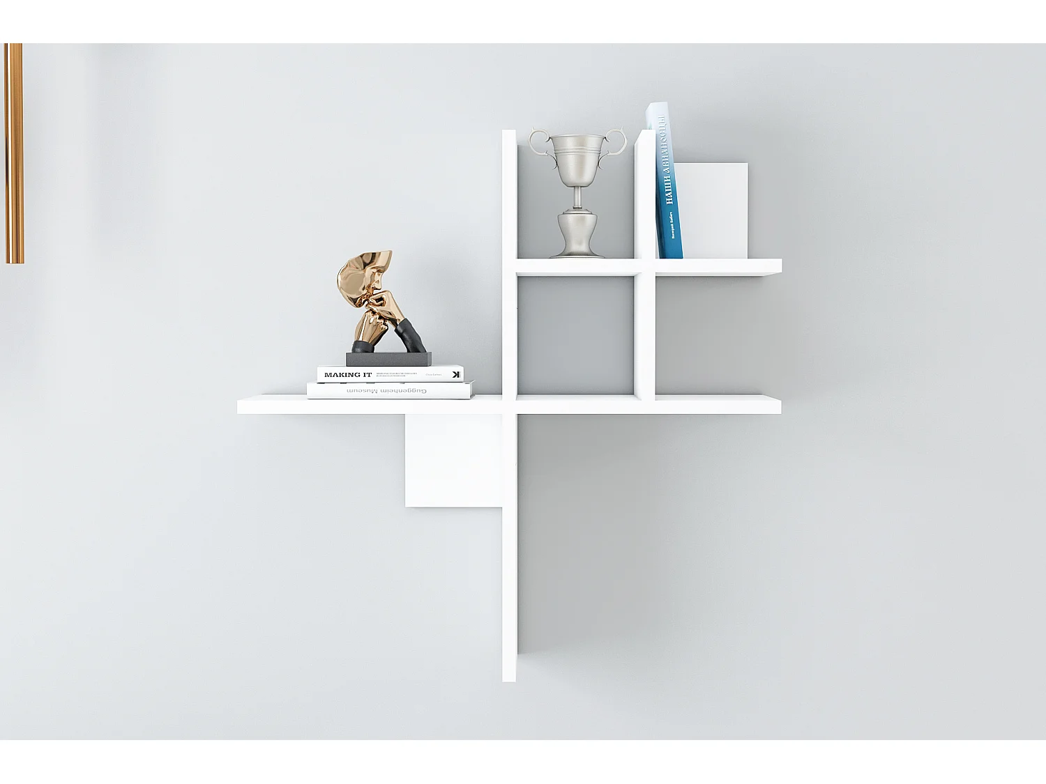 Wandregal HERMES-Weiß,73x75x22