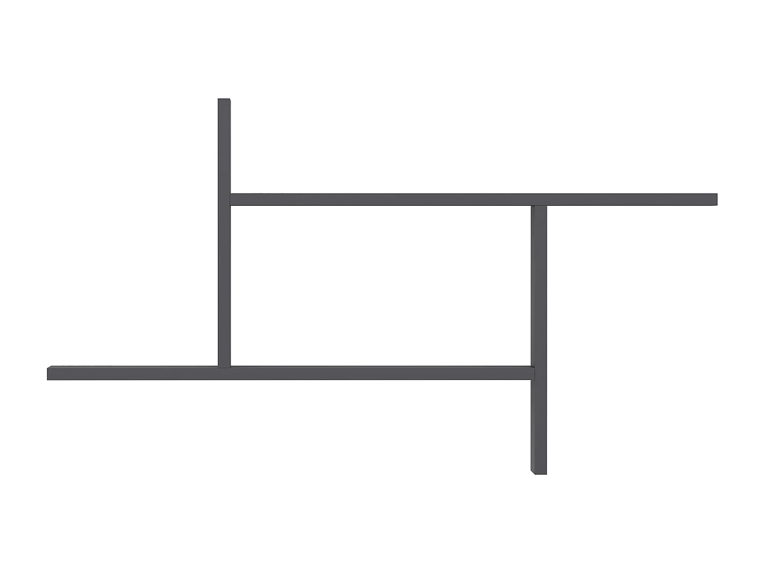 Etagère murale RYAN-gris anthracite, 99x55x14