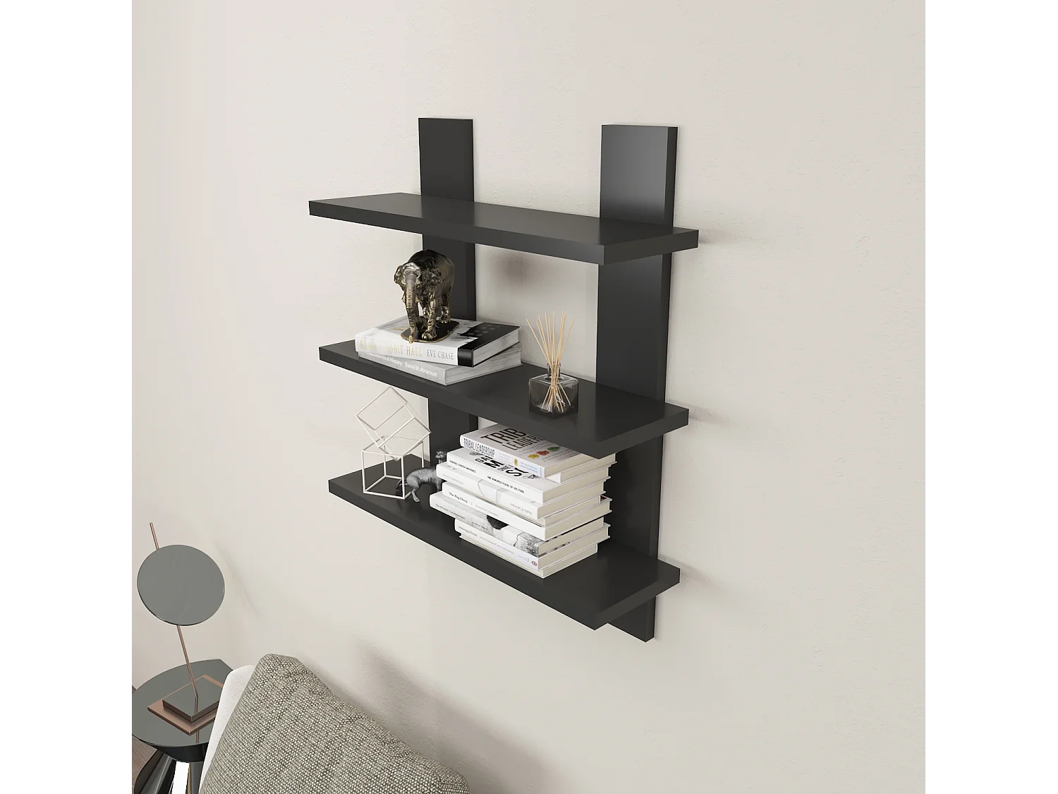 Etagère murale WACO-gris anthracite, 50x60x16