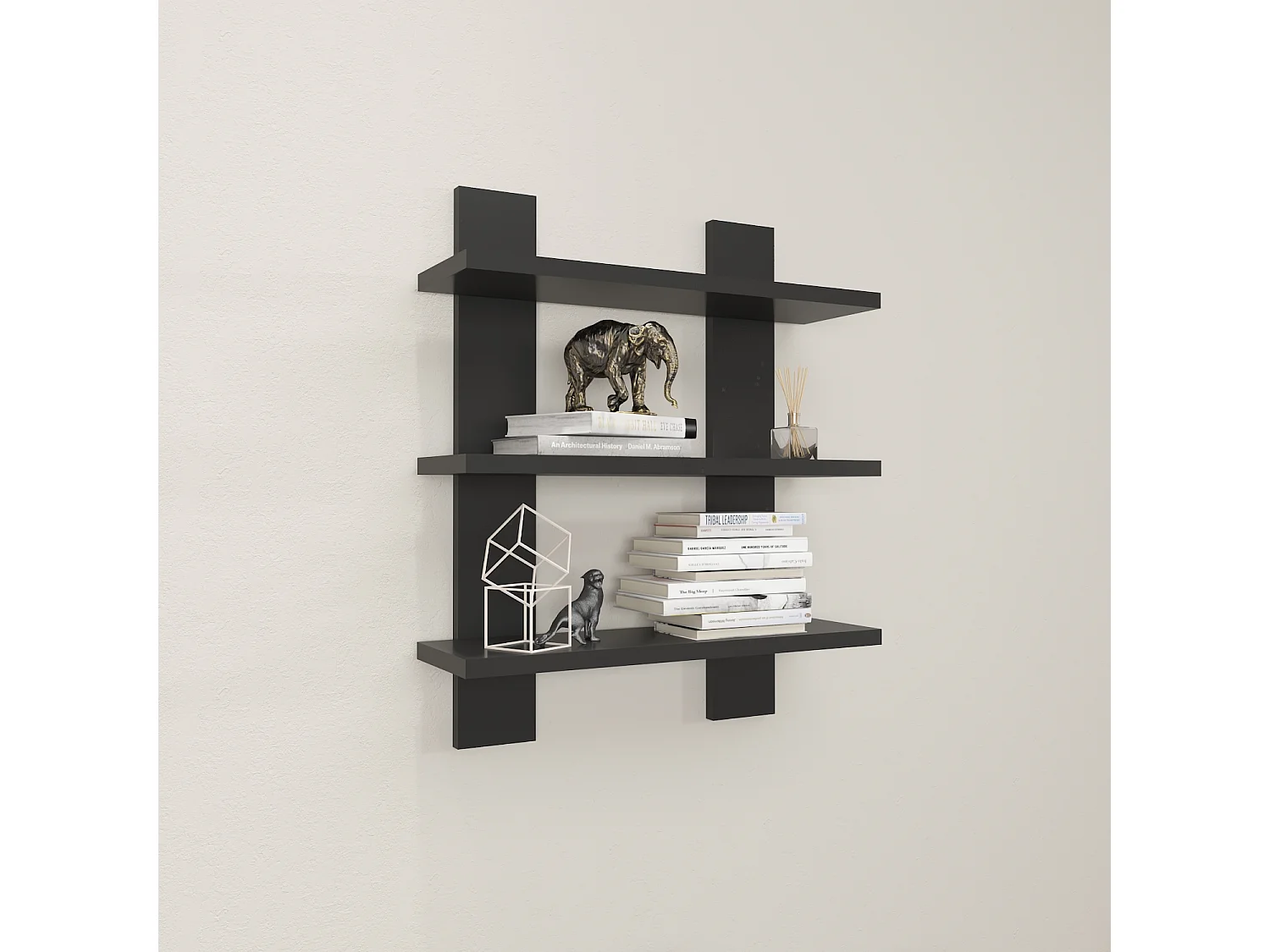 Etagère murale WACO-gris anthracite, 50x60x16