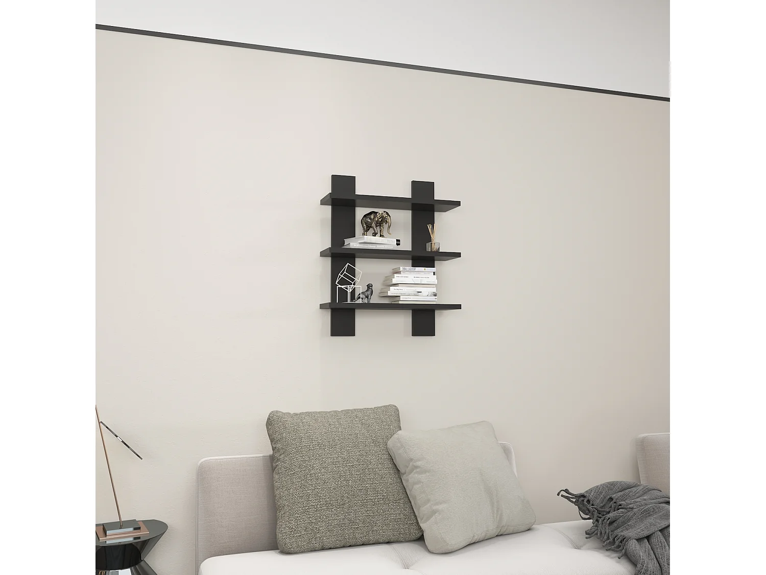 Etagère murale WACO-gris anthracite, 50x60x16