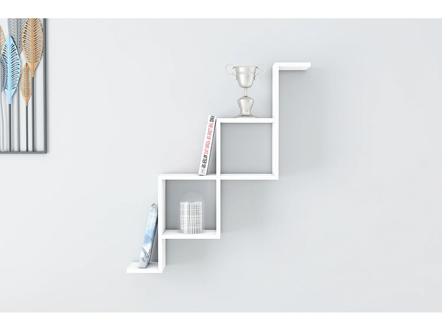 Wandregal NEMESIS-Weiß,84x96x22