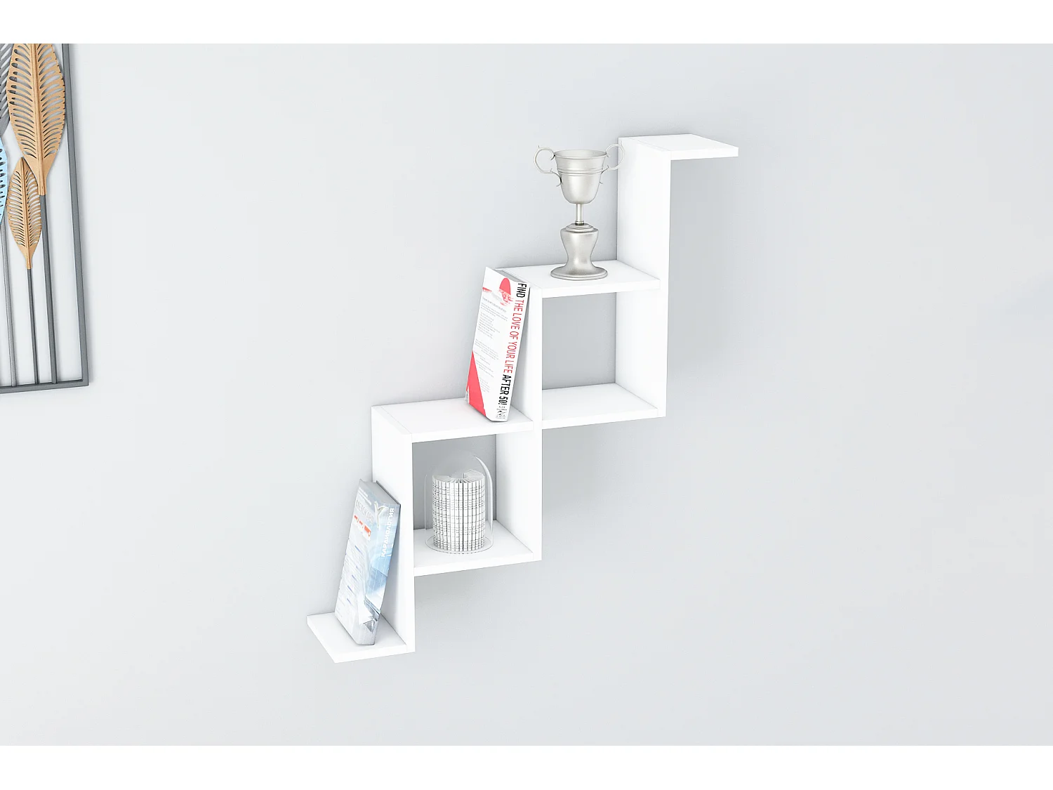 Wandregal NEMESIS-Weiß,84x96x22