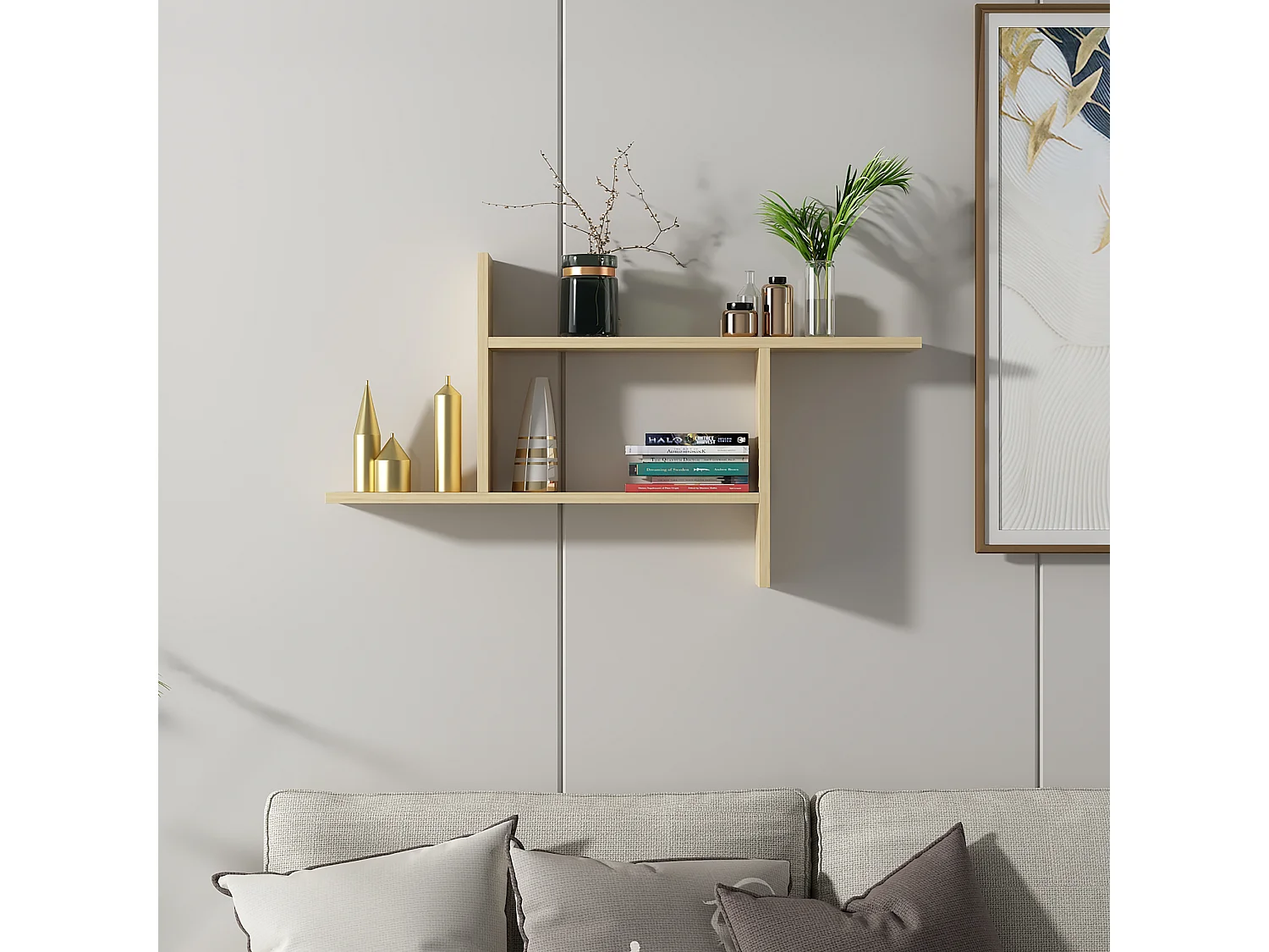 Etagère murale RYAN -Marron, 99x55x14