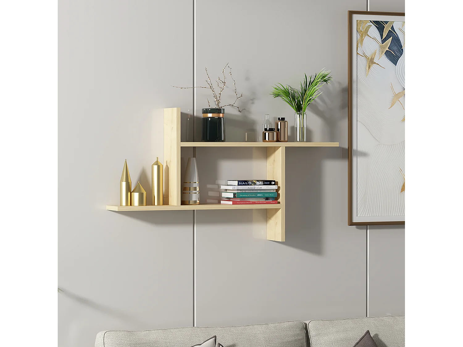 Etagère murale RYAN -Marron, 99x55x14