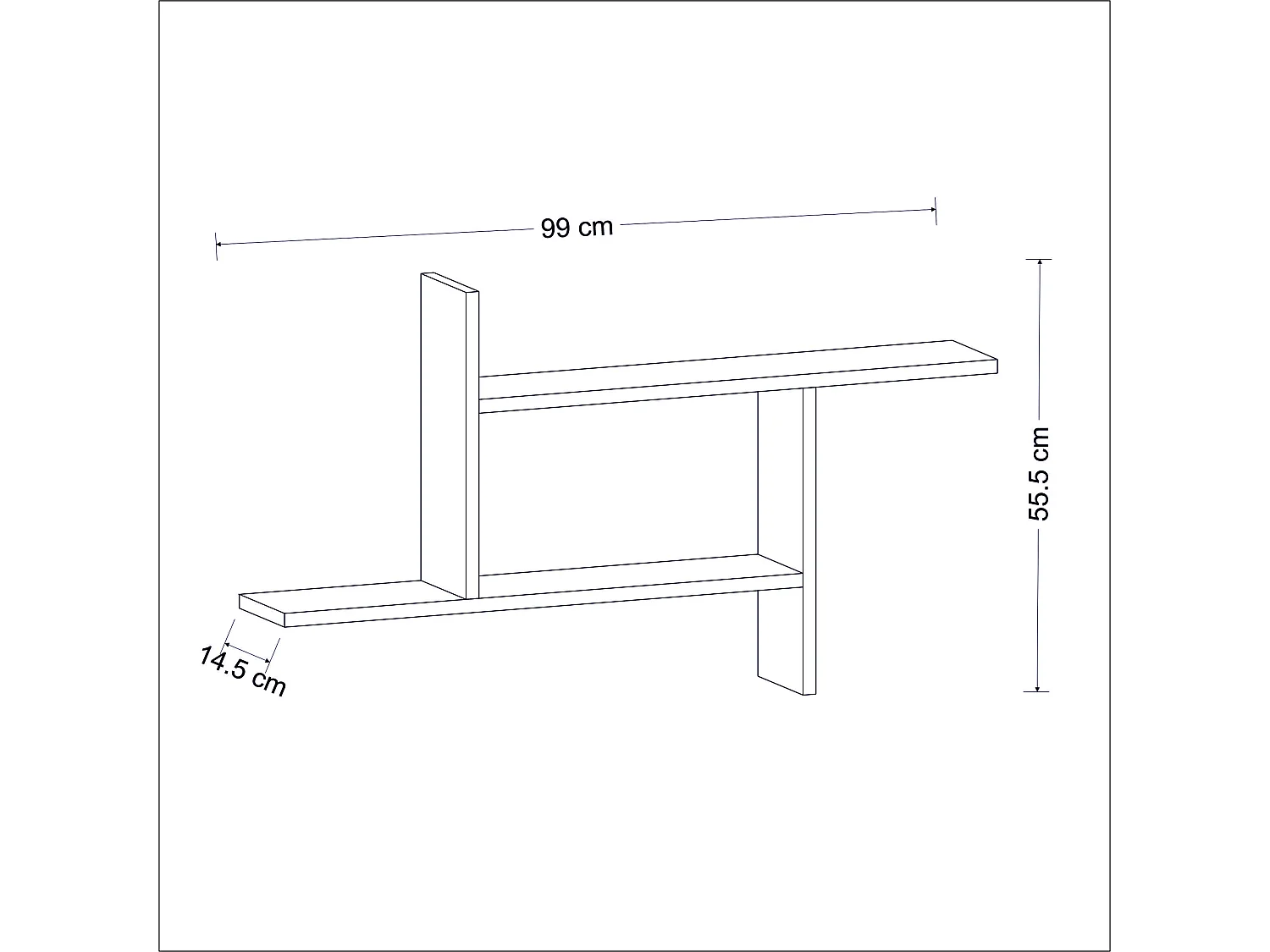 Etagère murale RYAN -Marron, 99x55x14