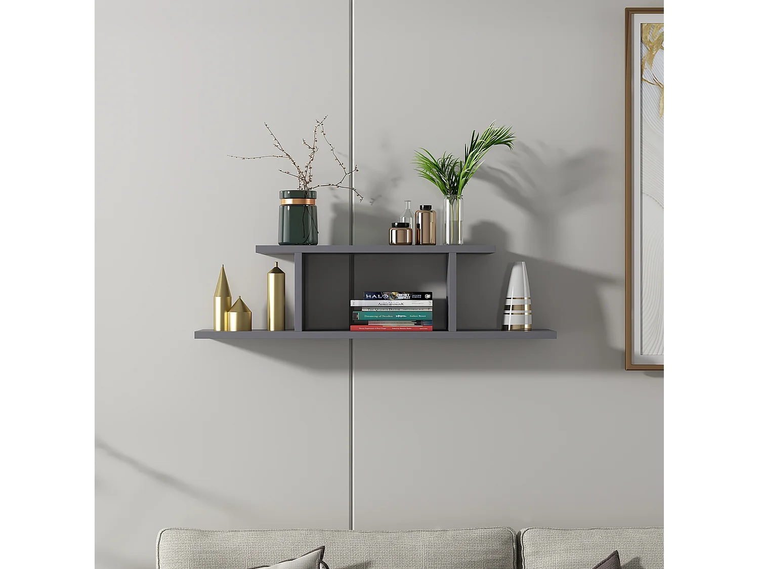 Wall Shelf ATLANTIC-  Anthrazit -  Anthrazit, 90x23,2x19,6