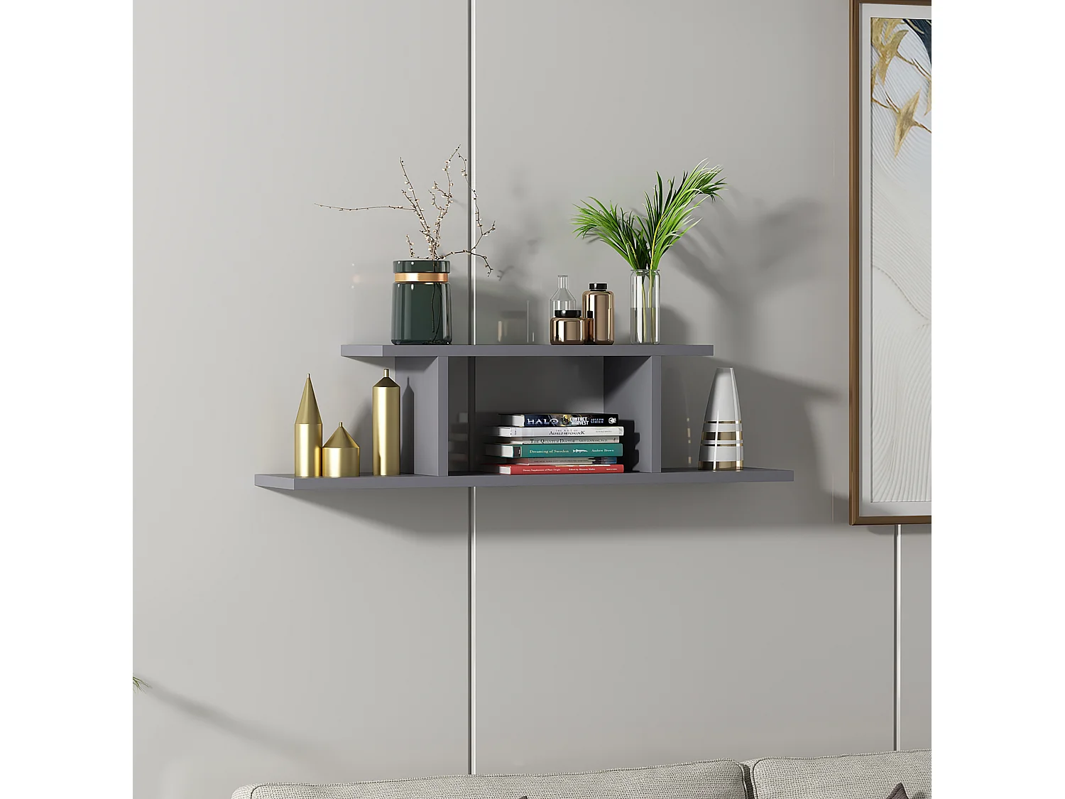 Wall Shelf ATLANTIC-  Anthrazit -  Anthrazit, 90x23,2x19,6