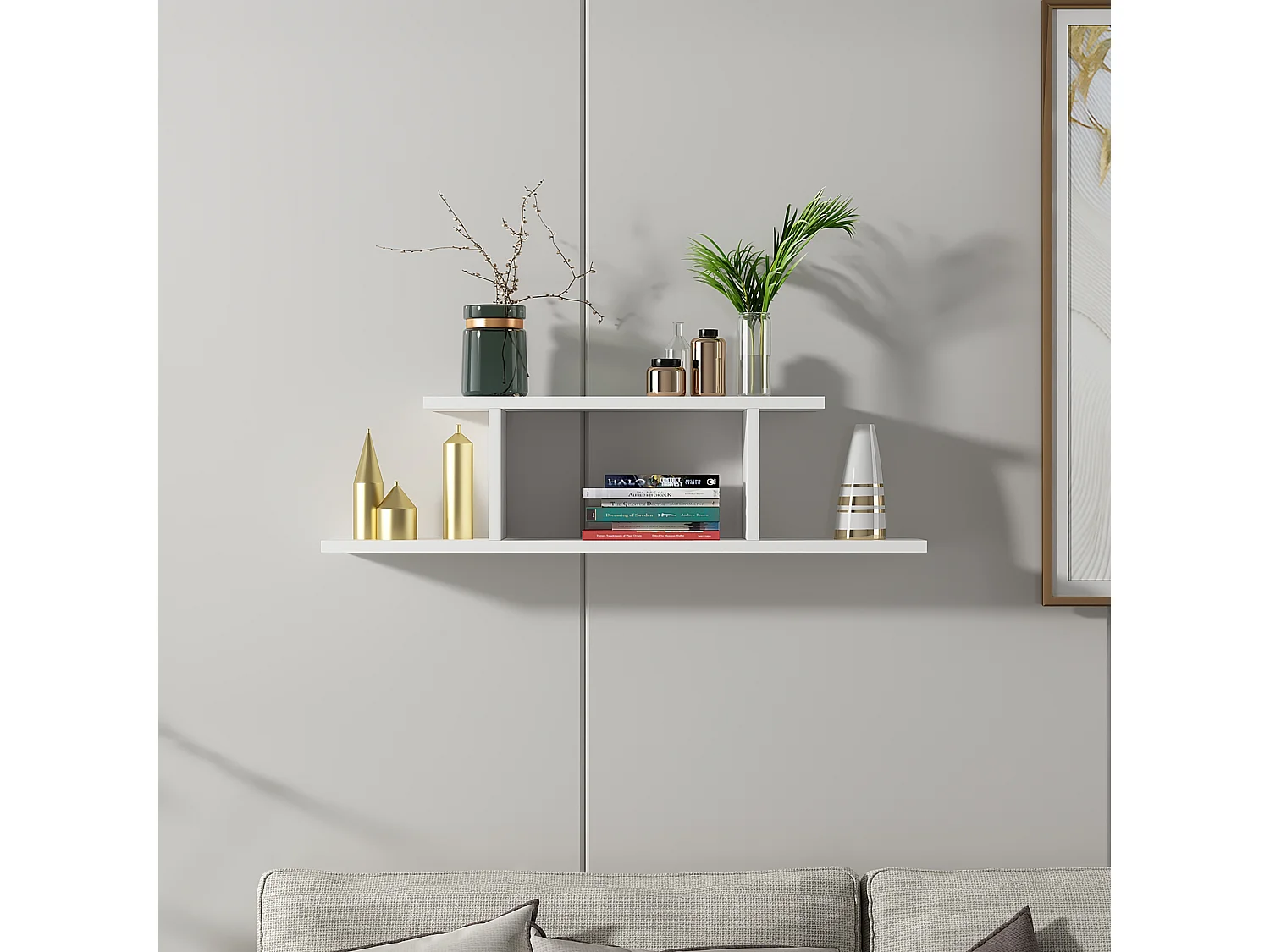 Wall Shelf ATLANTIC- Weiß - Weiß, 90x23,2x19,6