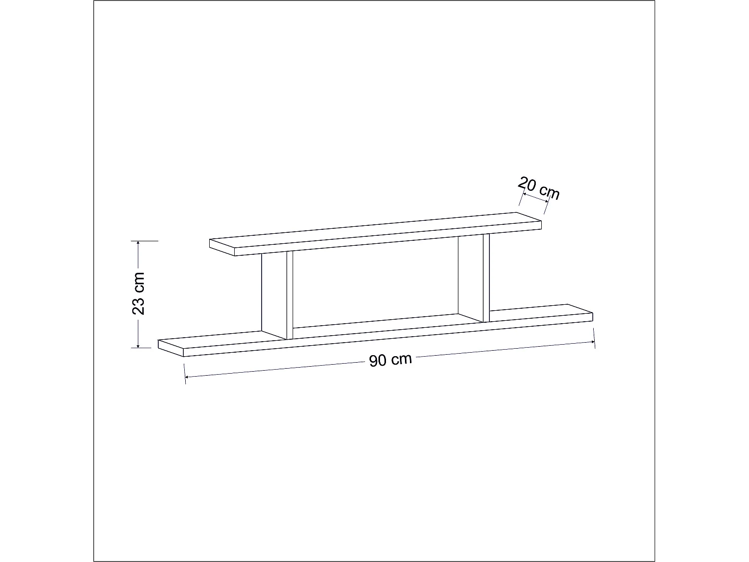 Wall Shelf ATLANTIC- Weiß - Weiß, 90x23,2x19,6