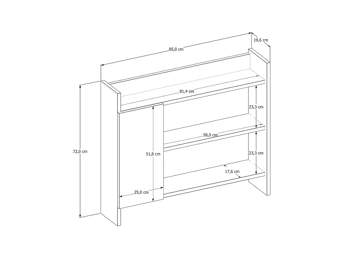 Kuchnia DIONYSOS - Biała, 72x19,6x85