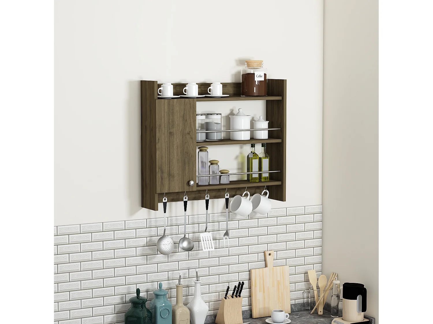 Cuisine DIONYSOS- marron, 72x19,6x85