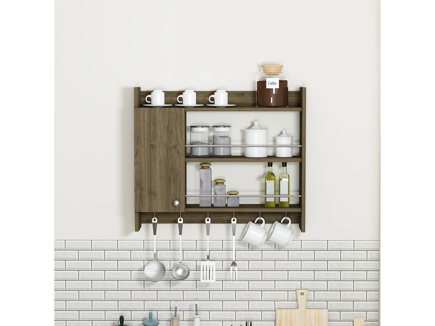 Cuisine DIONYSOS- marron, 72x19,6x85