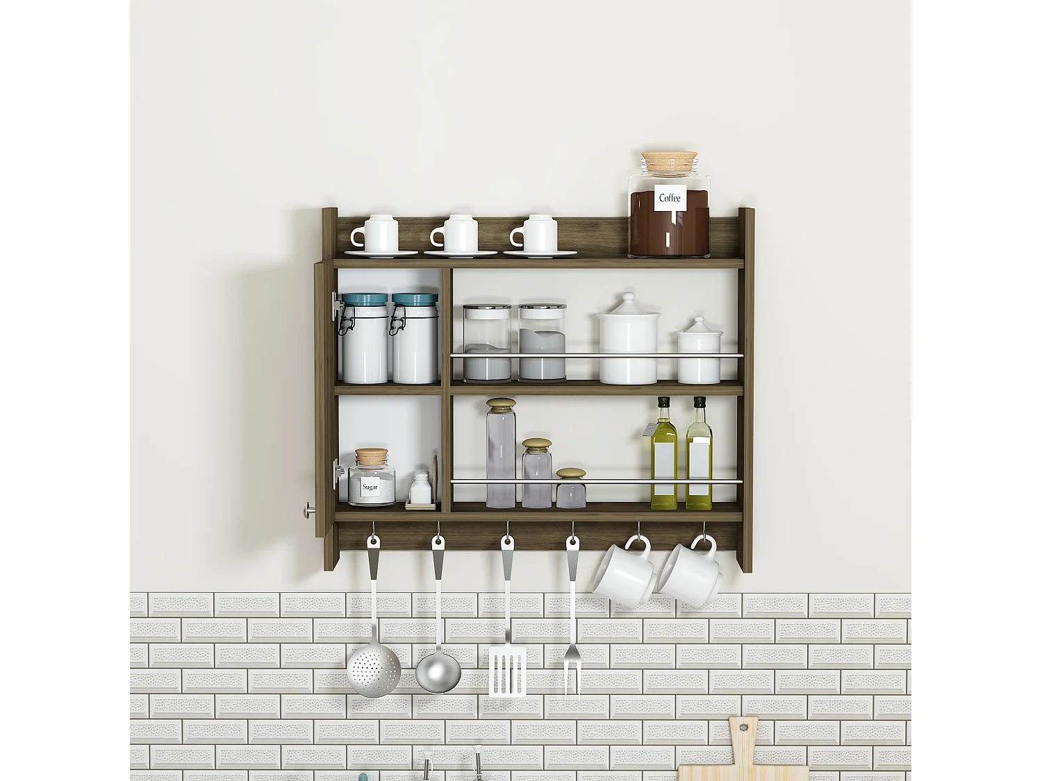 Cuisine DIONYSOS- marron, 72x19,6x85