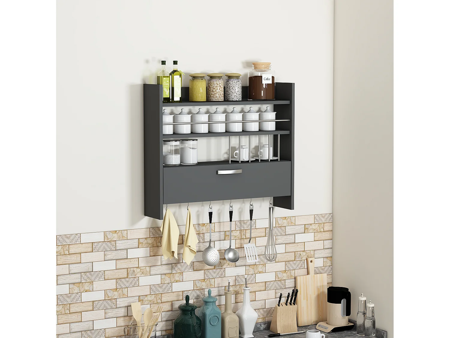 Persphone PERSEPHONE- gris anthracite, 72x19,6x85