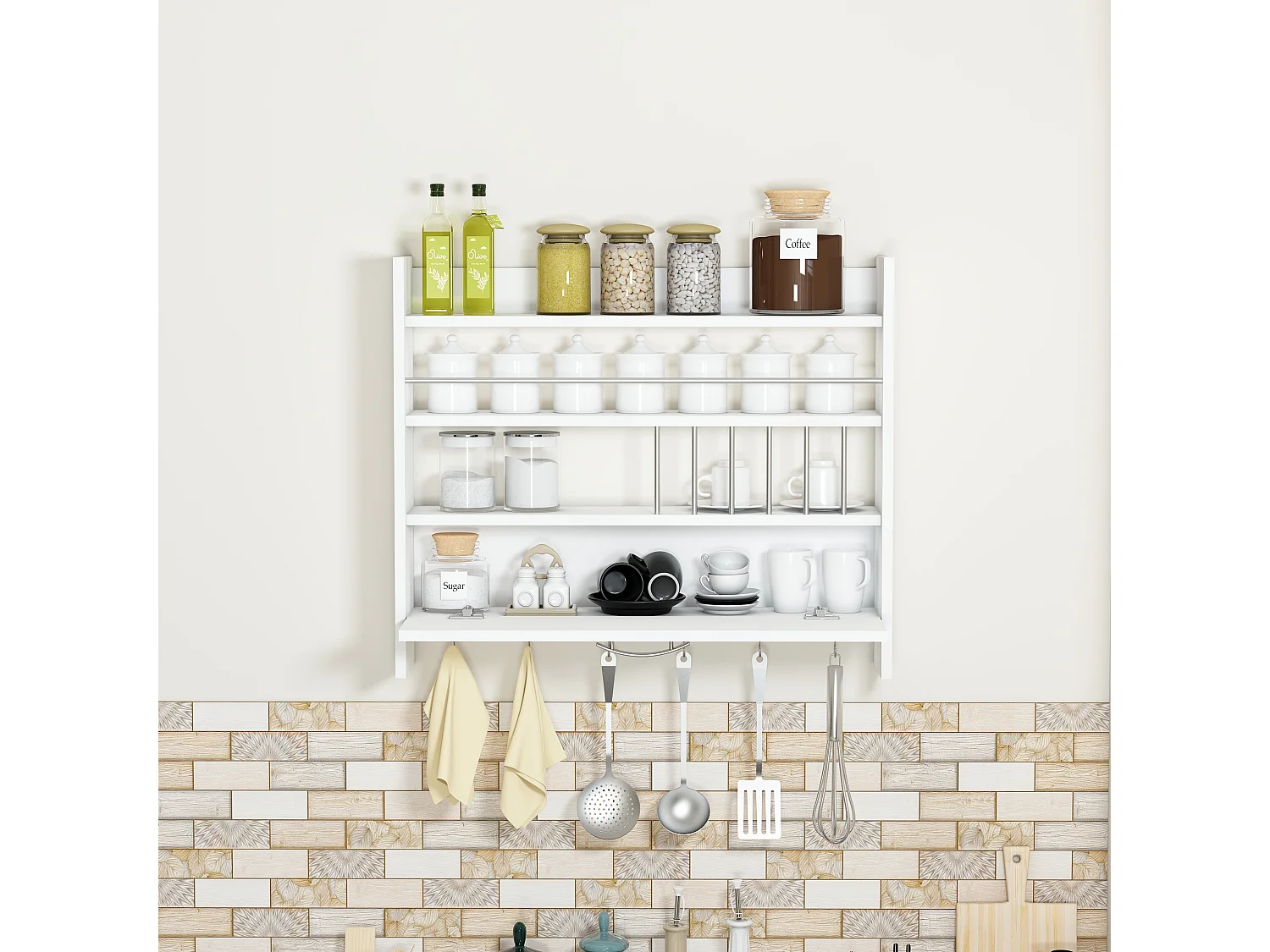 Półka PERSEPHONE - Biała, 72x19,6x85