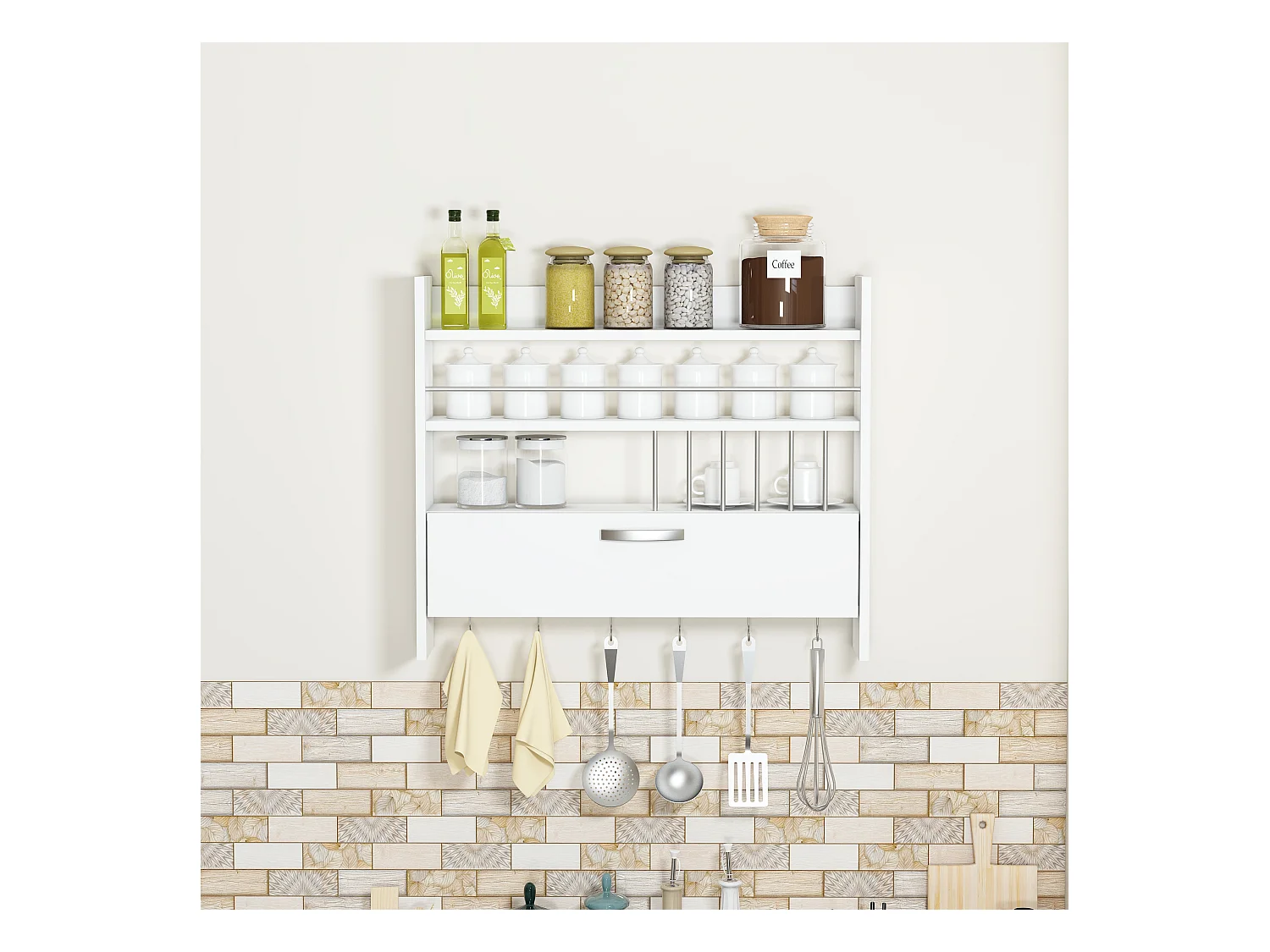 Etagère PERSEPHONE- Blanc, 72x19,6x85