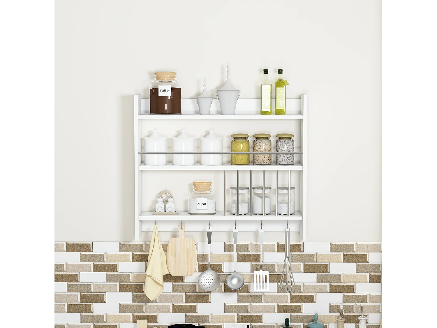 Keukenplank APHRODITE - Wit, 72x19x85