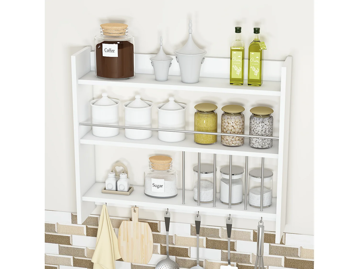 Keukenplank APHRODITE - Wit, 72x19x85