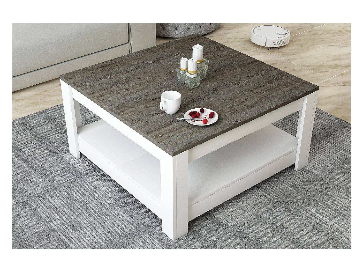 Salontafel ATHENA- wit, 89x46x89