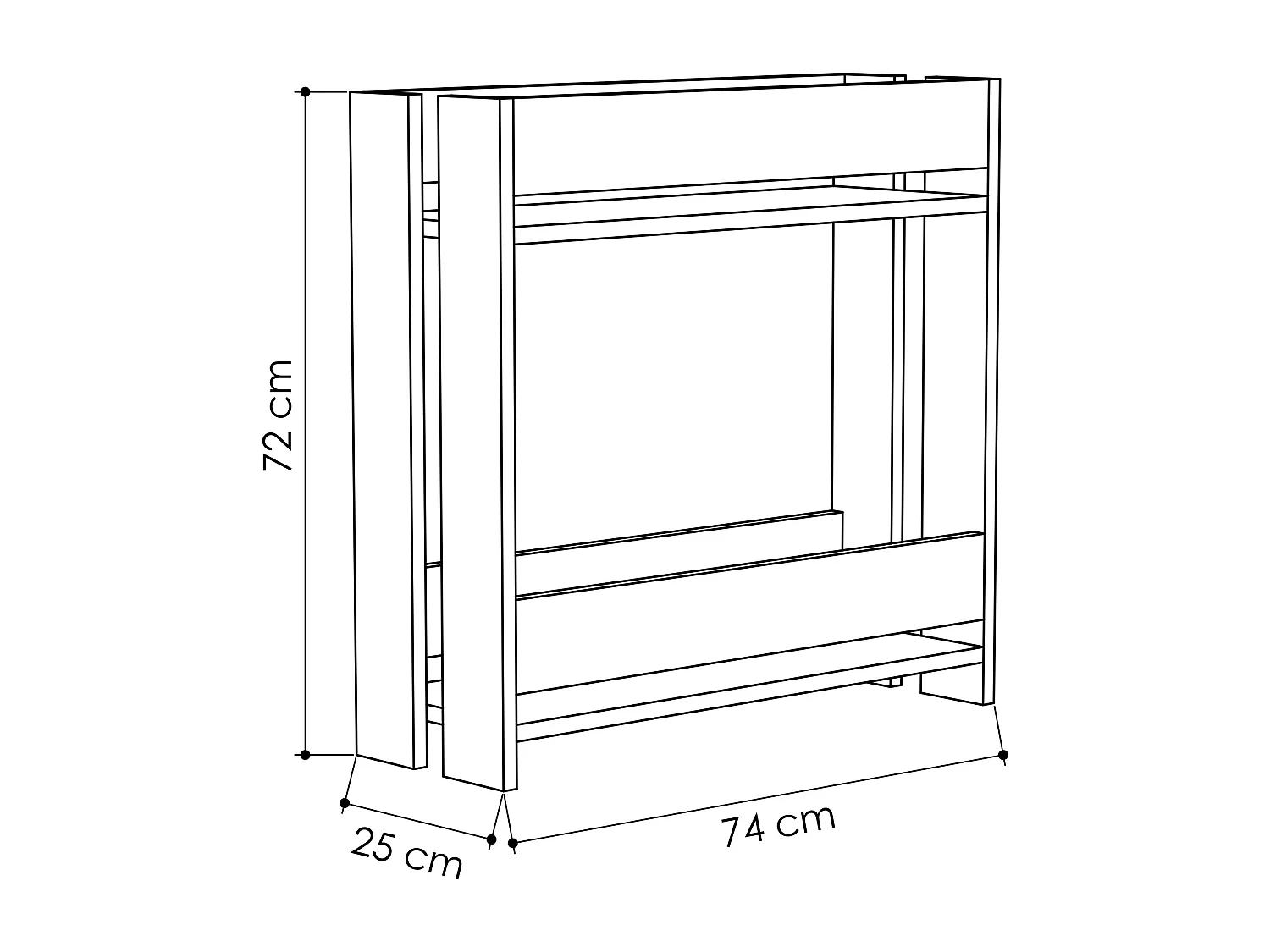 Pflanzenständer Massi- White, 72 x 75 x 25