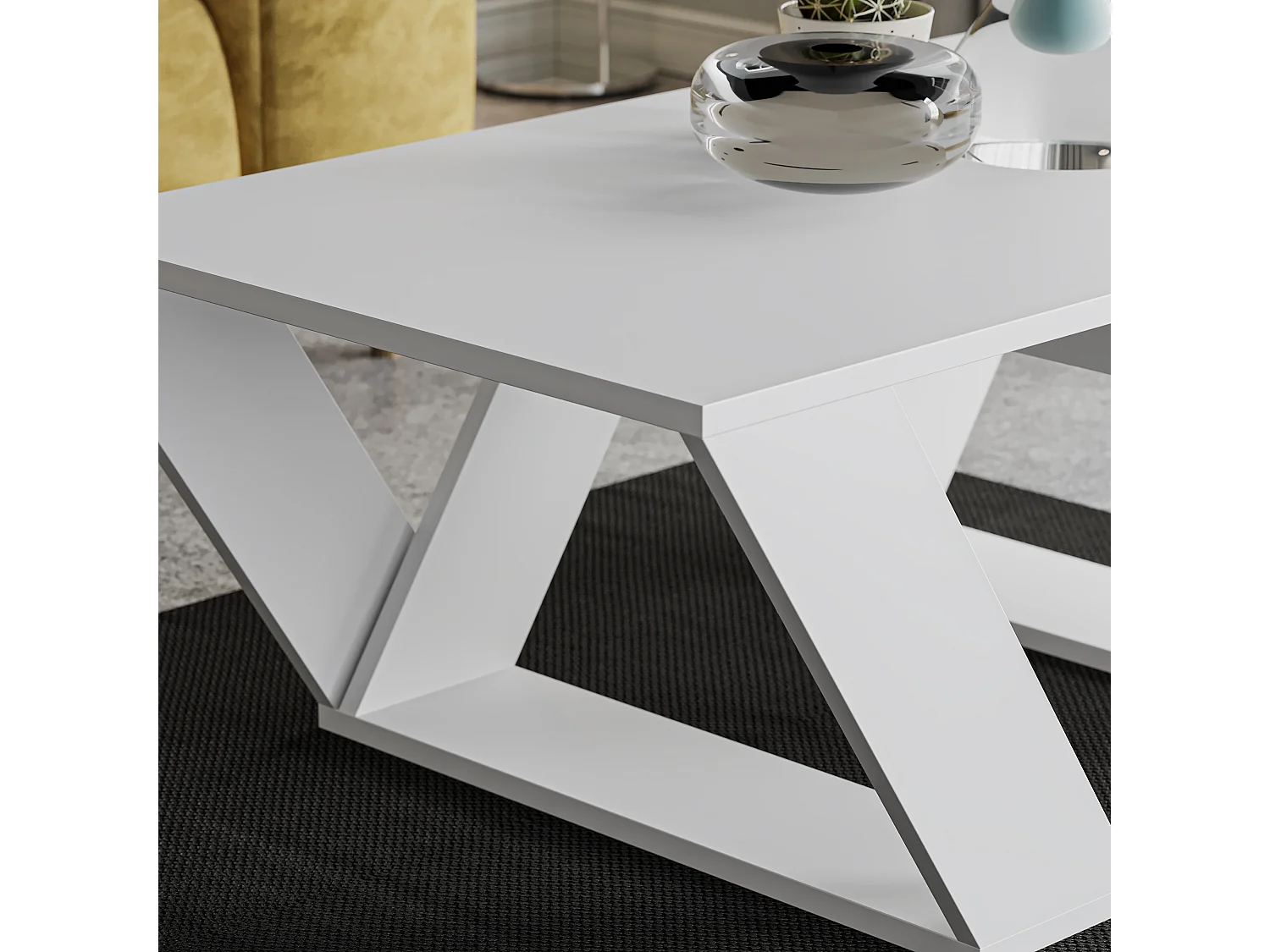 Couchtisch PIPRA- Weiß, 120x40x60