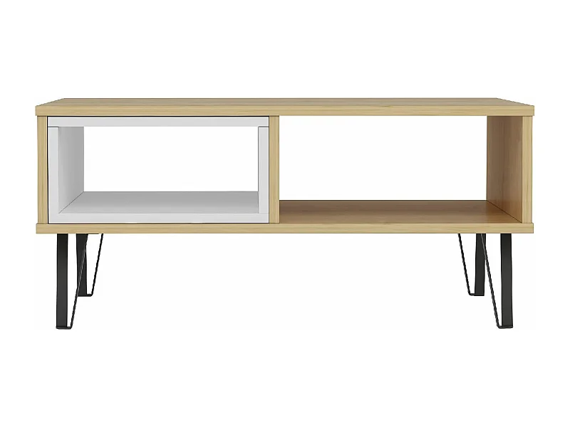 Tavolino MENDOZ- rovere / bianco, 90x41x60