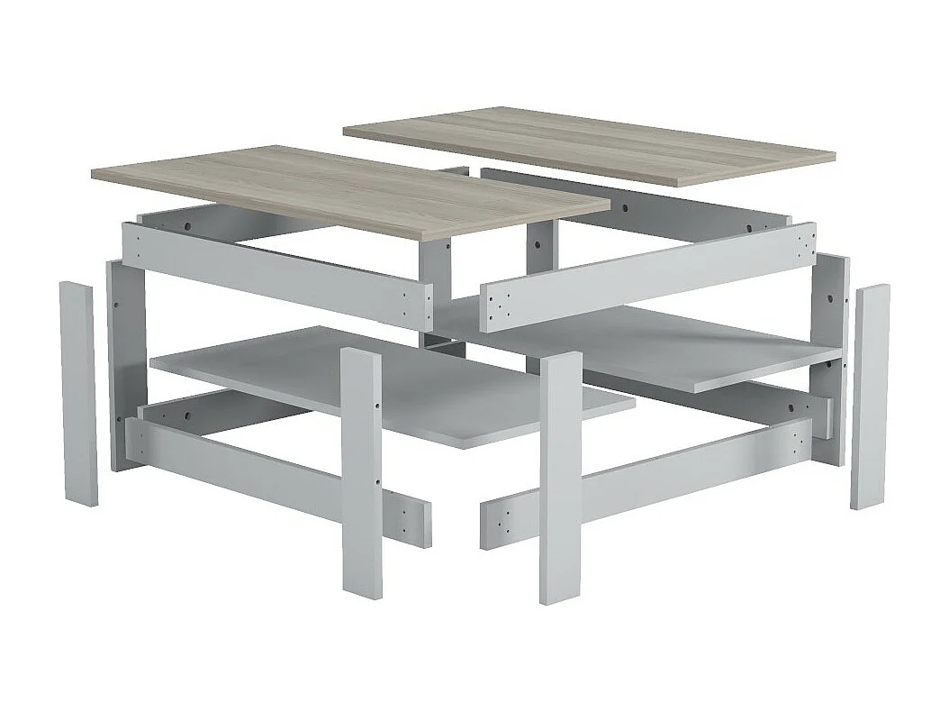 Couchtisch ATHENA- Naturfarben dunkel, 89x46x89