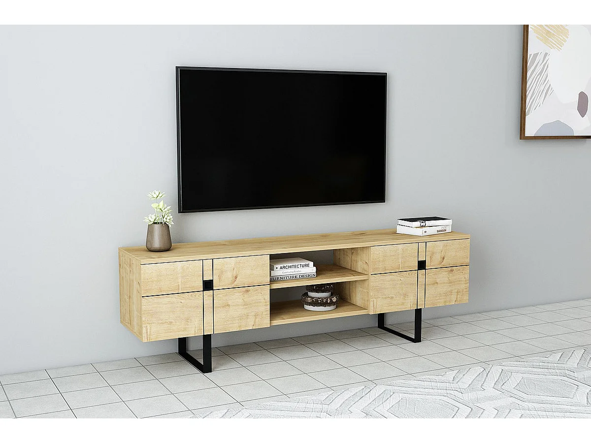 Mobile TV ZEUS - rovere chiaro, 50x160x35