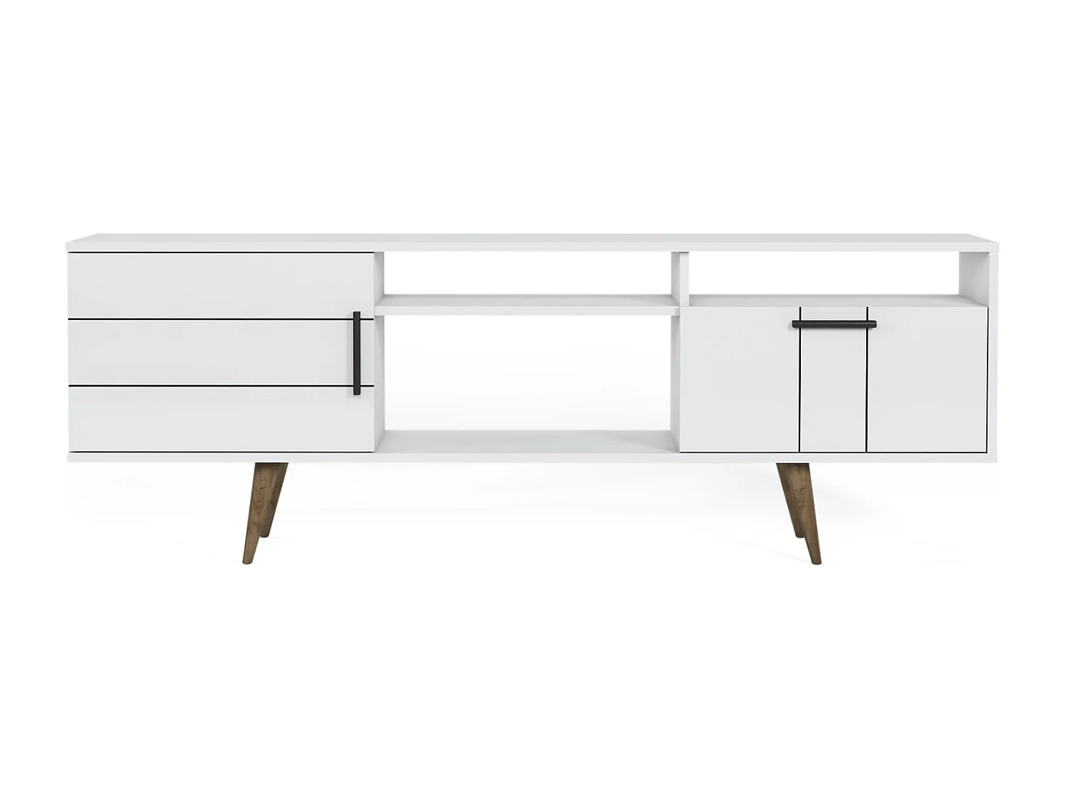 Mobile TV TERMINI- bianco, 64x180x37