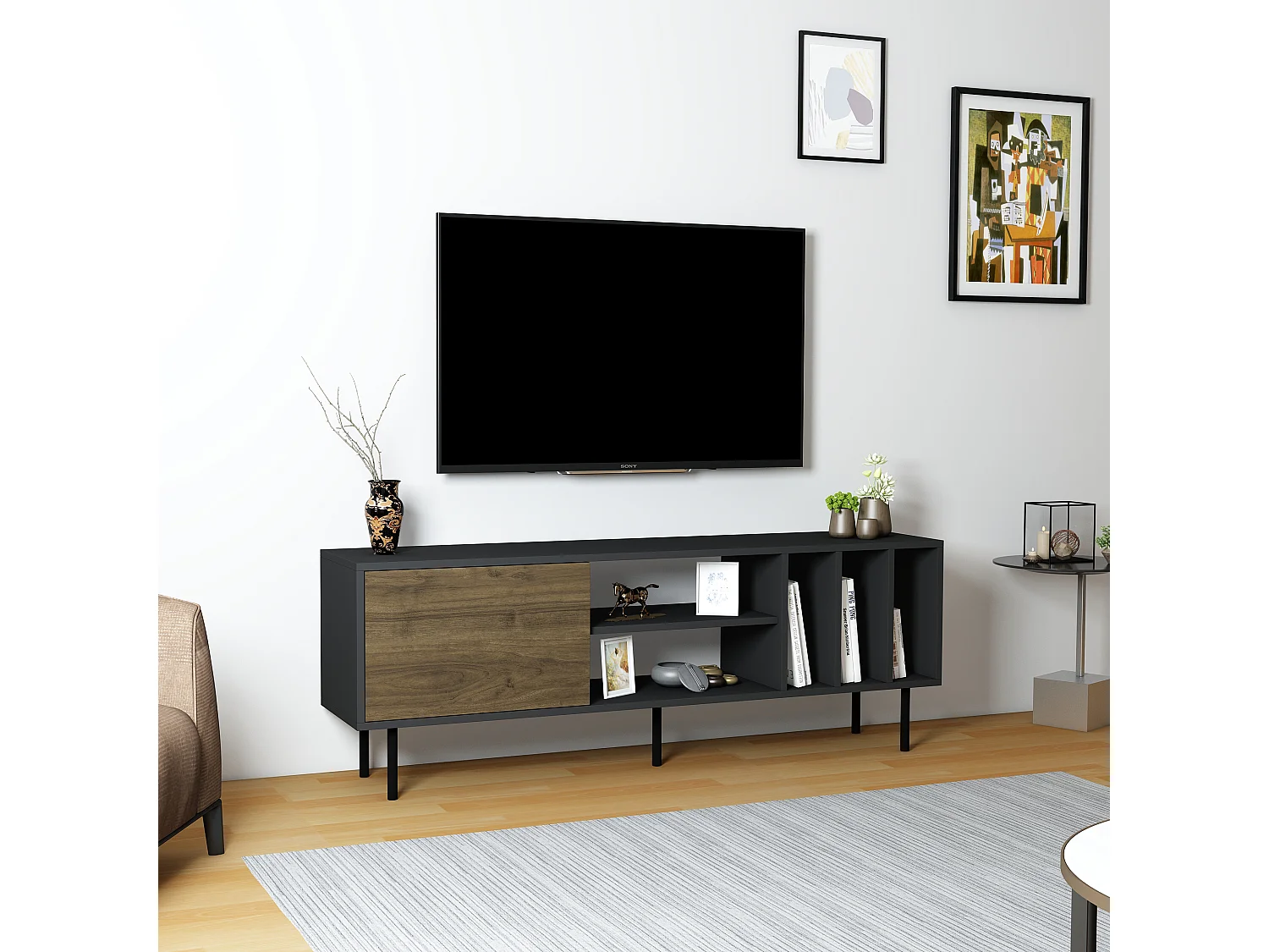 Tv-lowboard PIETRA- bruin, 58x160x35