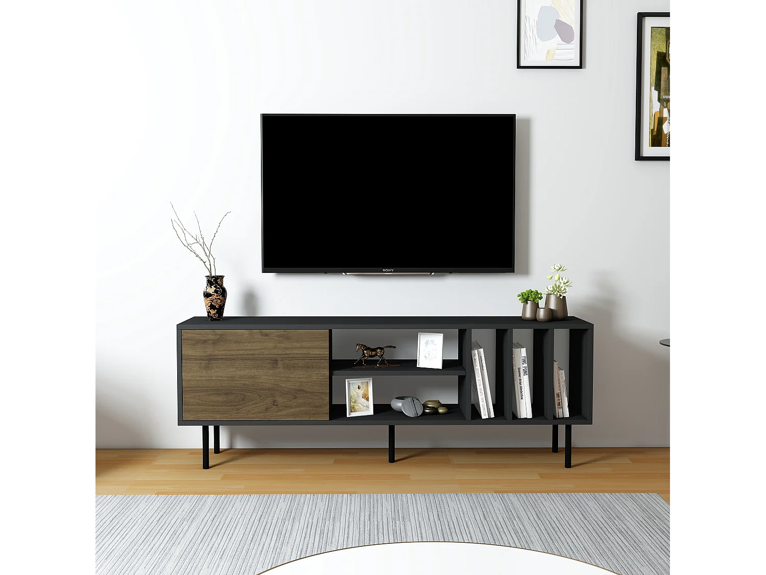 Tv-lowboard PIETRA- bruin, 58x160x35