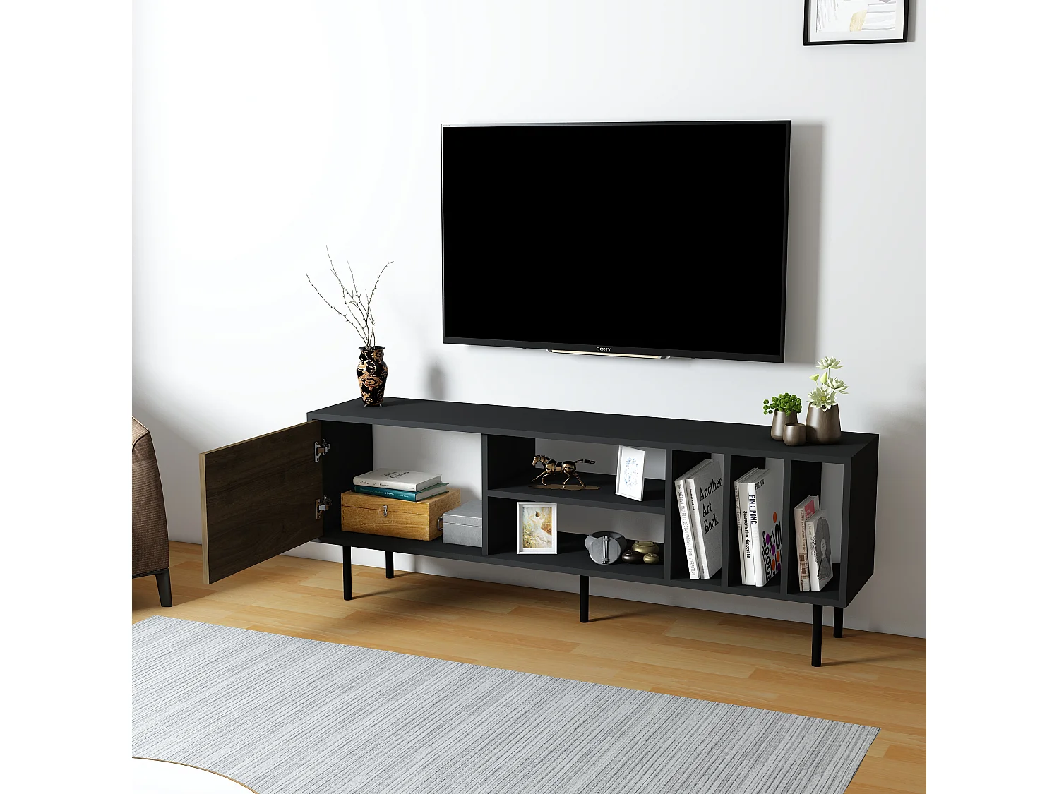 Tv-lowboard PIETRA- bruin, 58x160x35