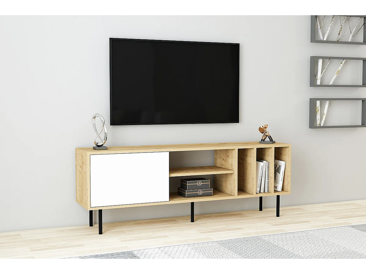 TV-meubel HERA - wit eiken, 57x160x35