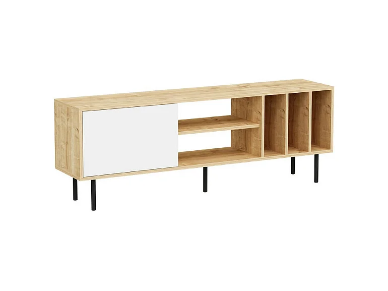 Meuble TV HERA - chêne blanc, 57x160x35