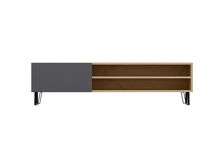 Meuble TV BLISS - couleur naturelle claire, 47x160x37,4