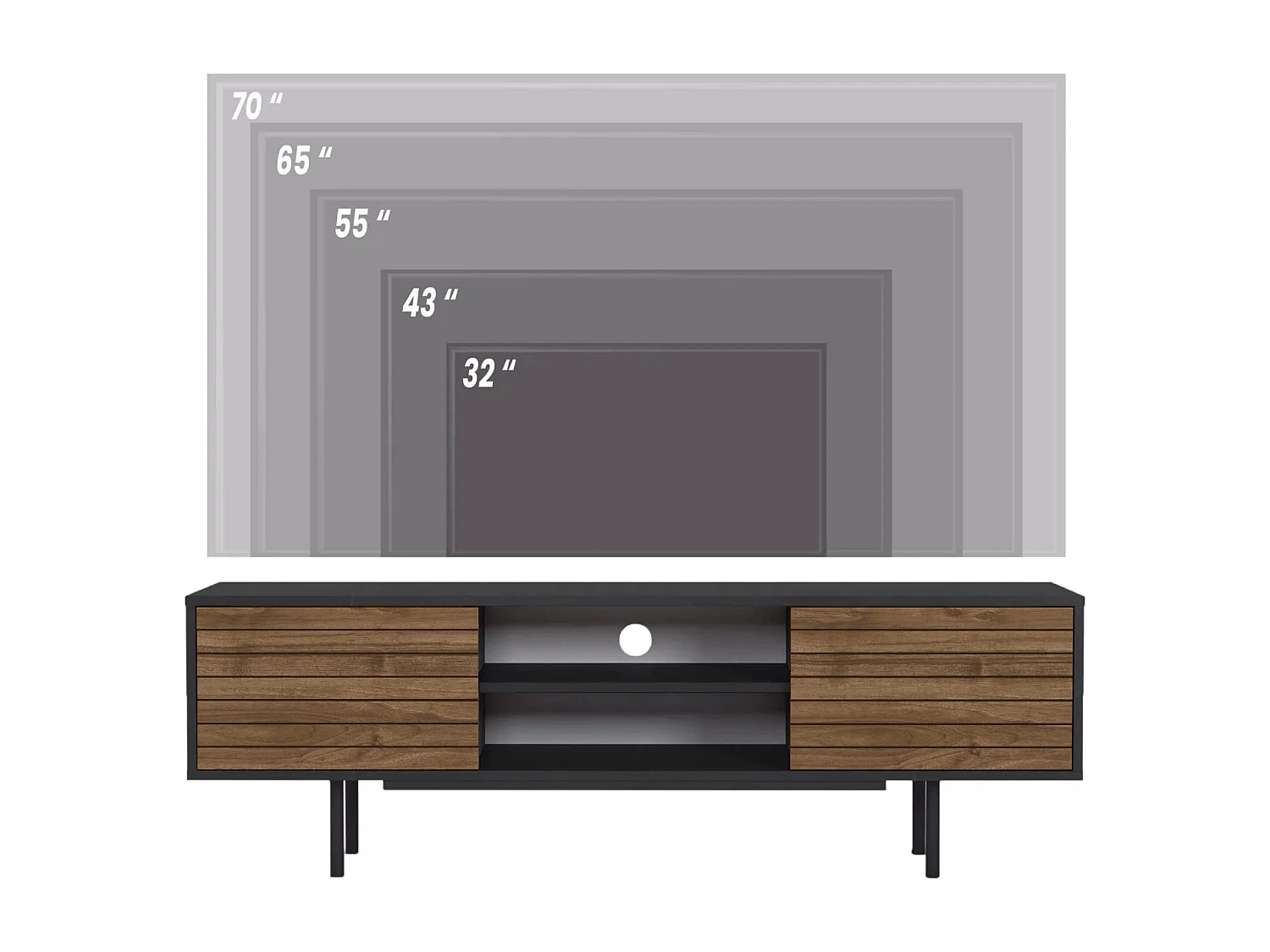 Szafka RTV APOLLO- dąb/biały, 50,5x160x35