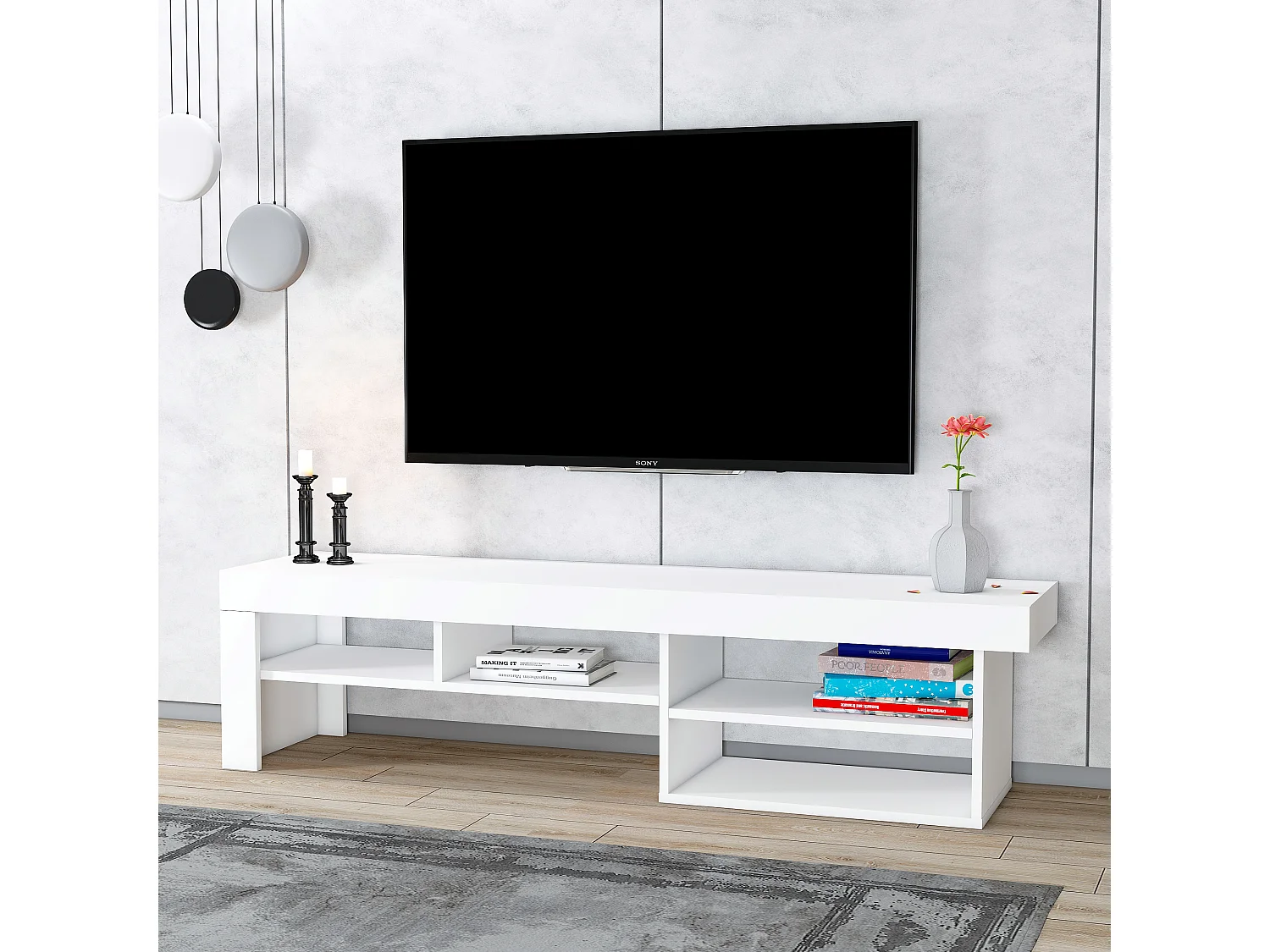 Tv-meubel HESTIA - wit - wit, 40x160x38