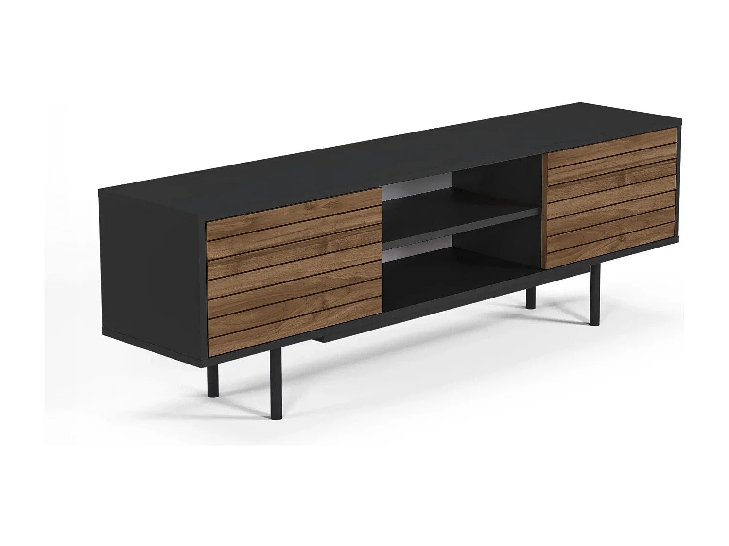 Szafka RTV APOLLO- antracyt/orzech, 50,5x160x35