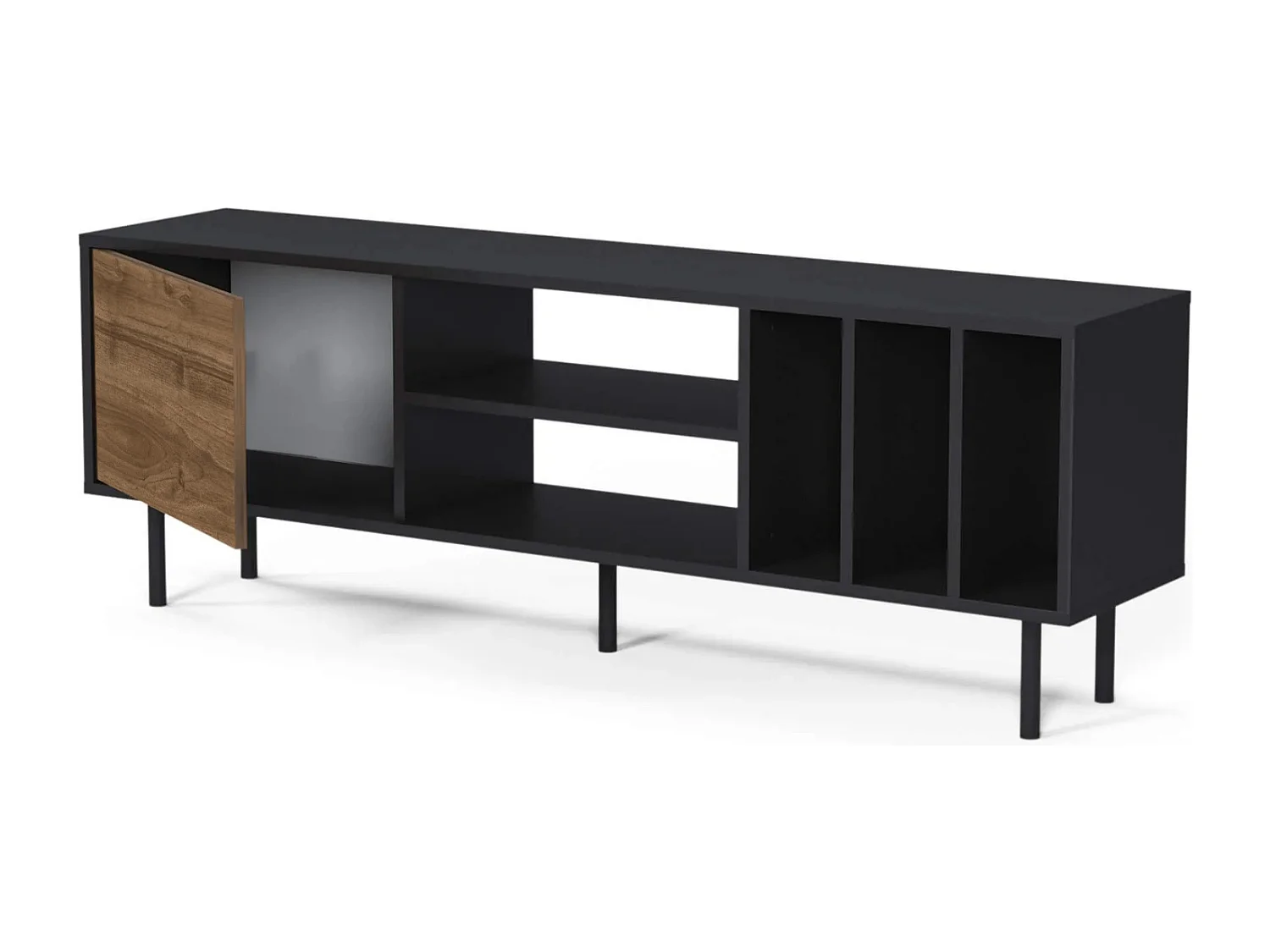 Szafka RTV HERA - antracyt / orzech, 57x160x35