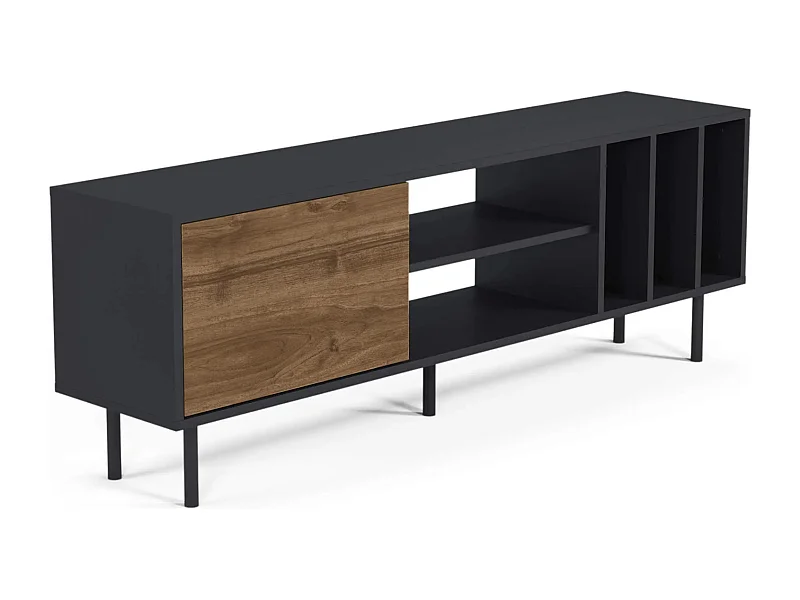 TV-meubel HERA- antraciet/walnoot, 57x160x35